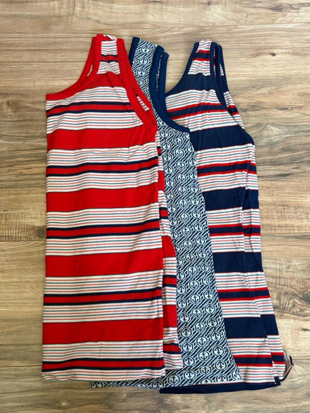 Vintage 70’sStriped Red & Navy Tank Top Set